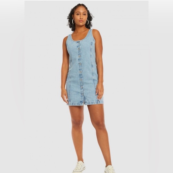 Levi's Light Blue Denim Mini Dress - Picture 1 of 5